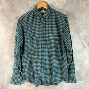 Faherty Shirt Men Small Green Long Sleeve Plaid Flannel Button Down Work Outdoor